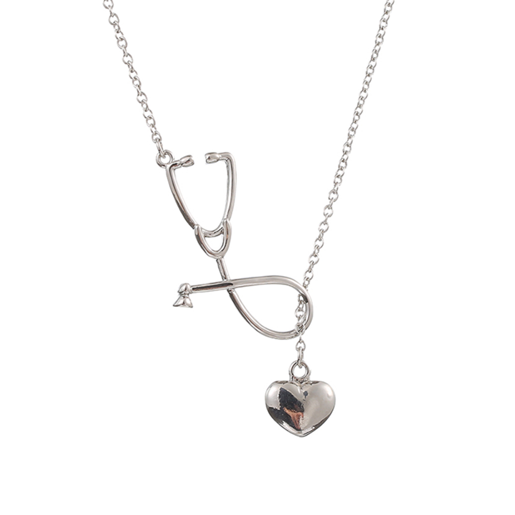 Heart & Stethoscope Necklace For Women Doctor/Nurse | Delicate Charms ...